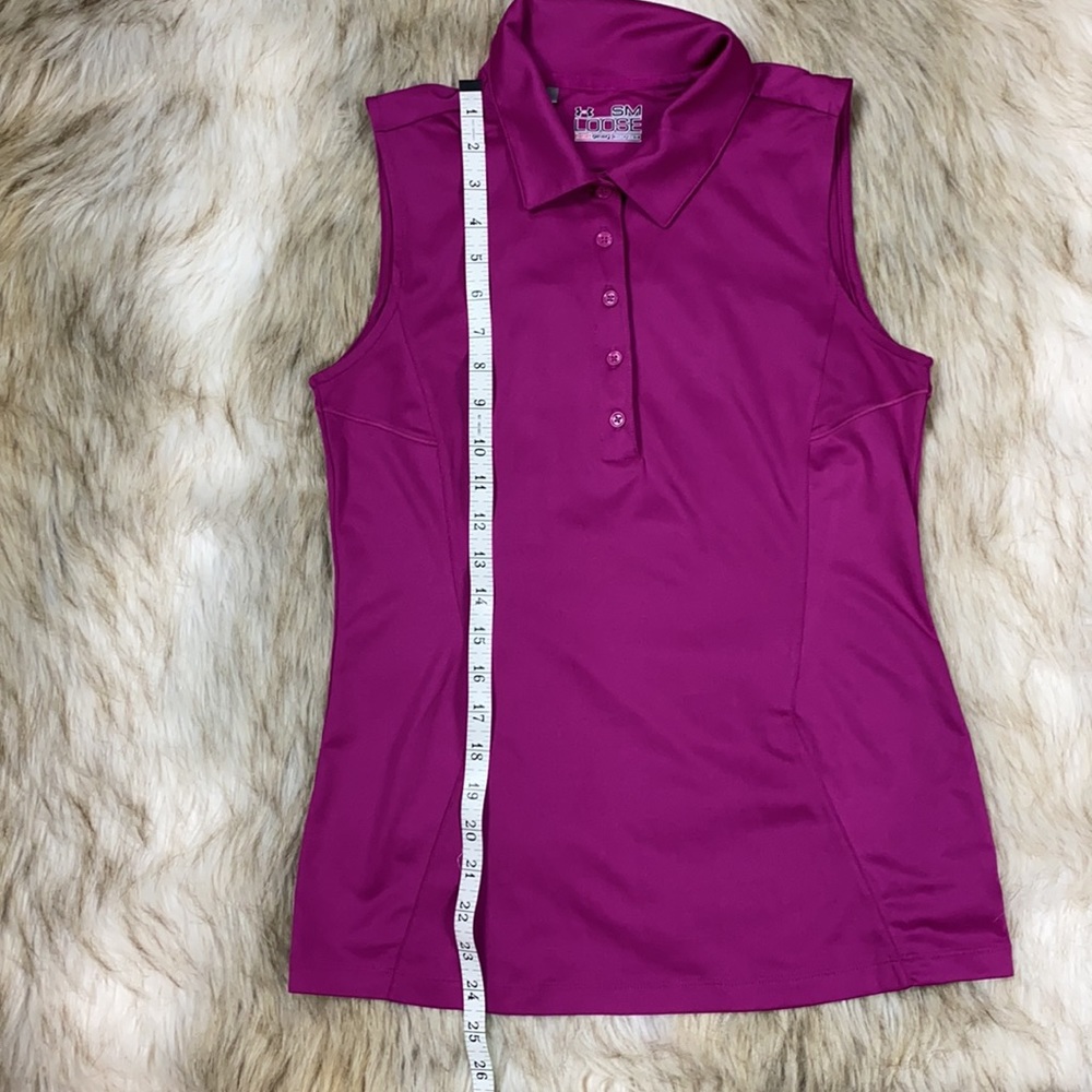 Under Armour Loose fuchsia Sleeveless Polo, Small - Picture 9 of 14